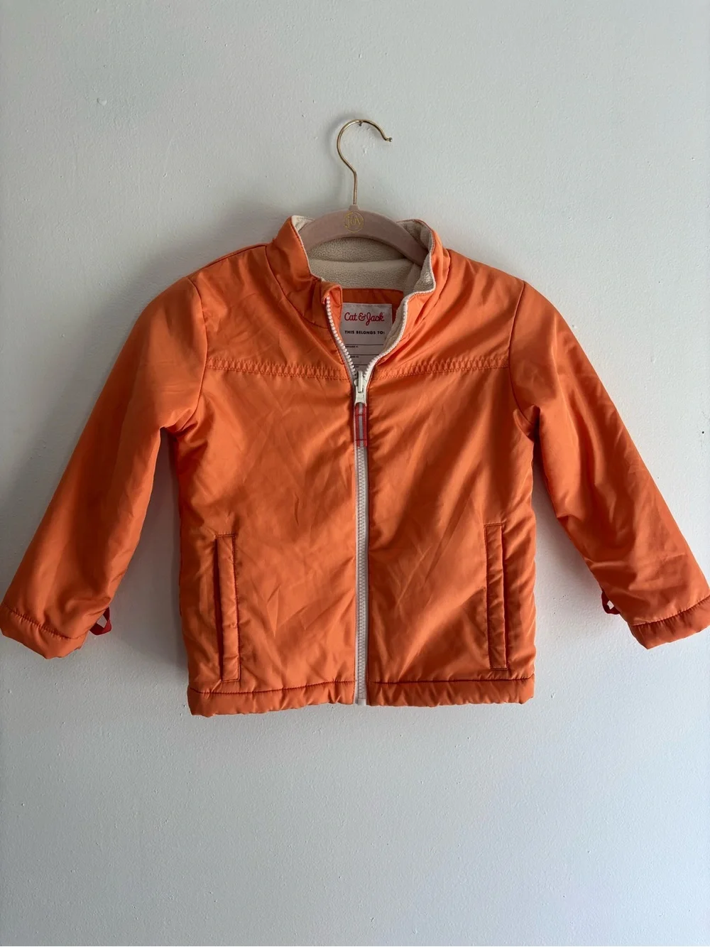 Cat & Jack Bright Orange Lightweight Puffer Jacket